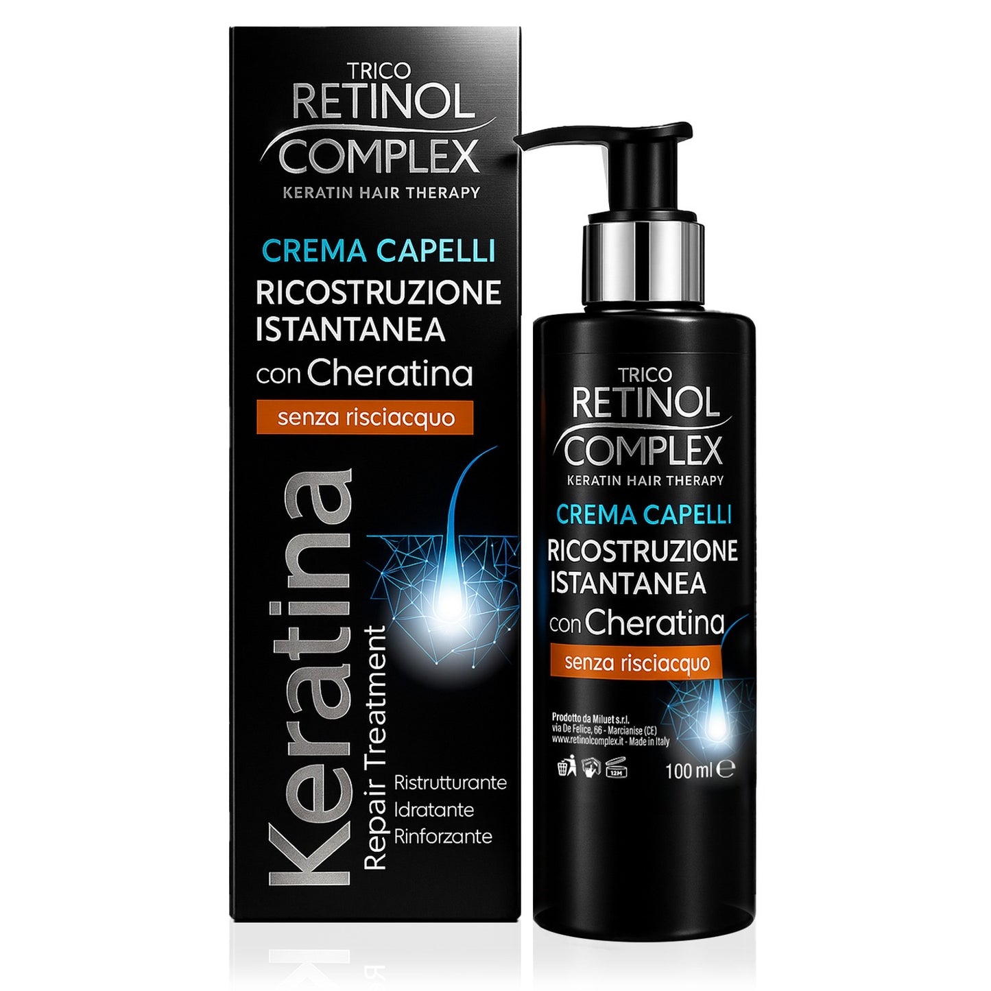 CREMA CAPELLI RICOSTRUZIONE ISTANTANEA ALLA CHERATINA 100ml